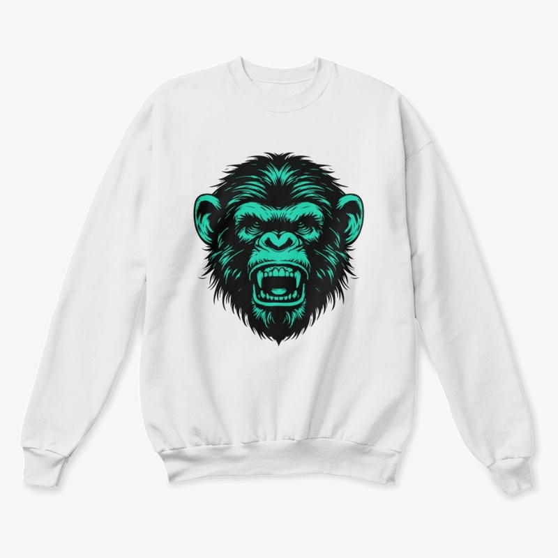 Angry Chimpanzee Head Art