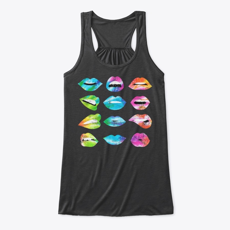 Tie Dye Lip Mood Mouths Tongue Out Kiss