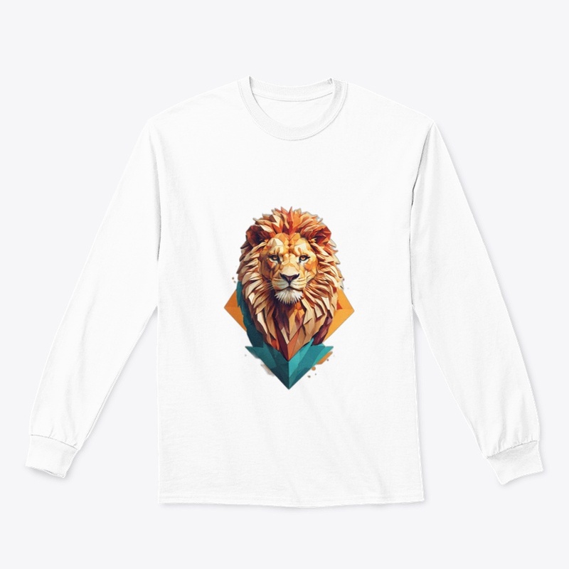 Geometric Isometric Lion Head T-Shirt 