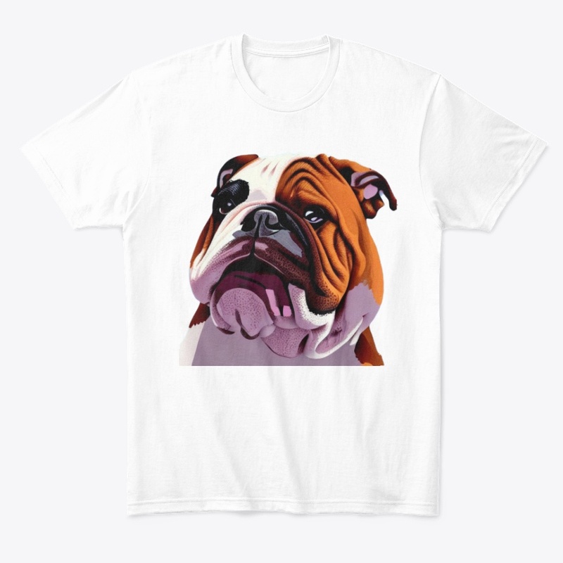 Dog bulldog sitting illustration