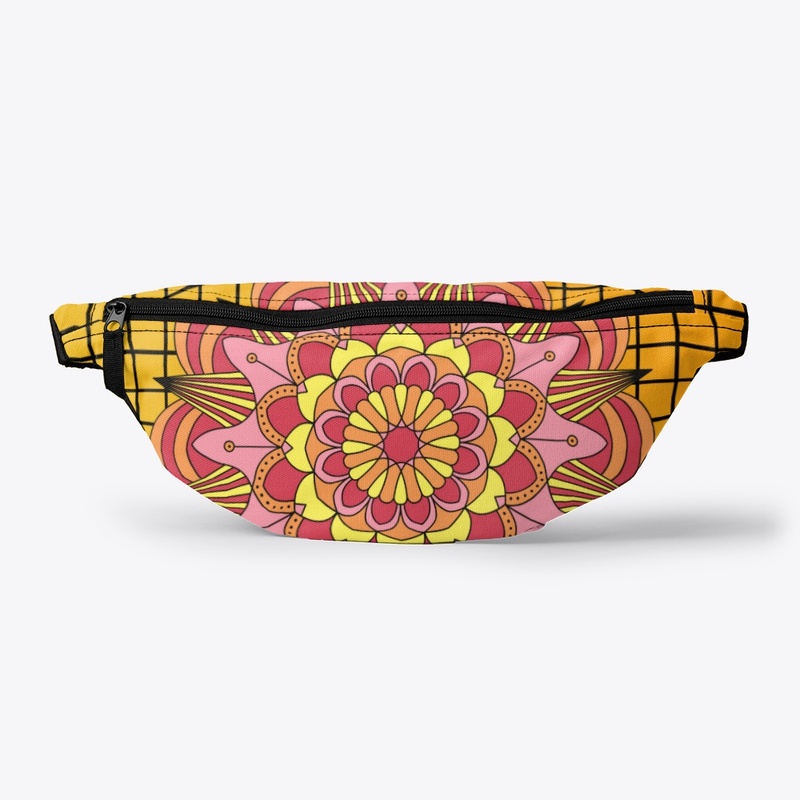 Mandala on a checkered background