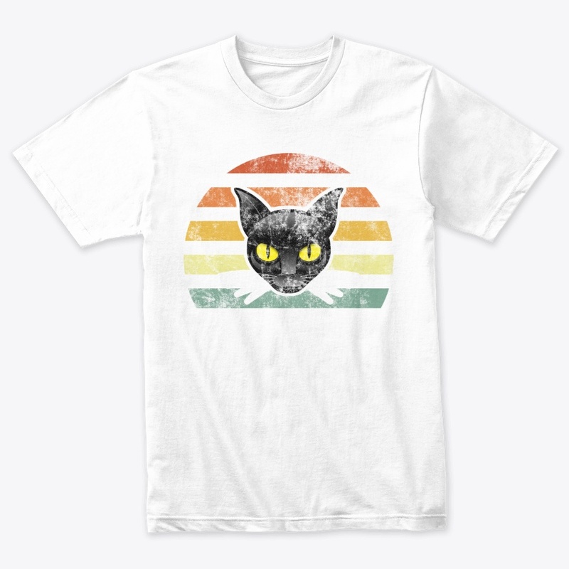 Vintage Black Cat Distressed
