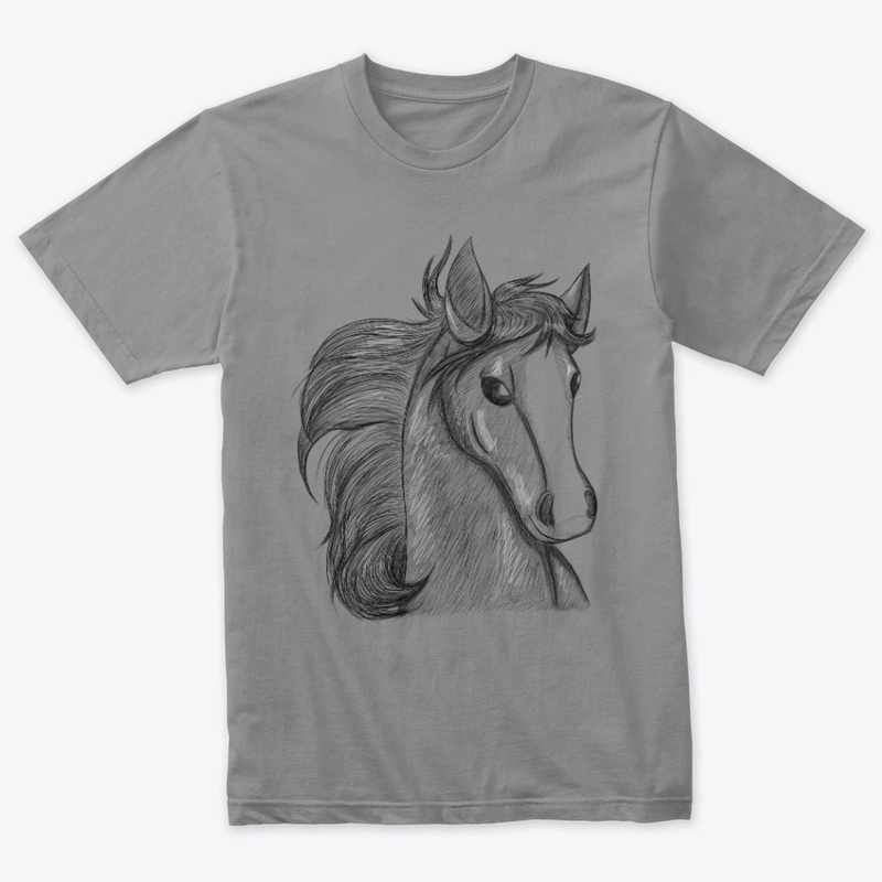 Horse Headshot Sketch Triblend Tee