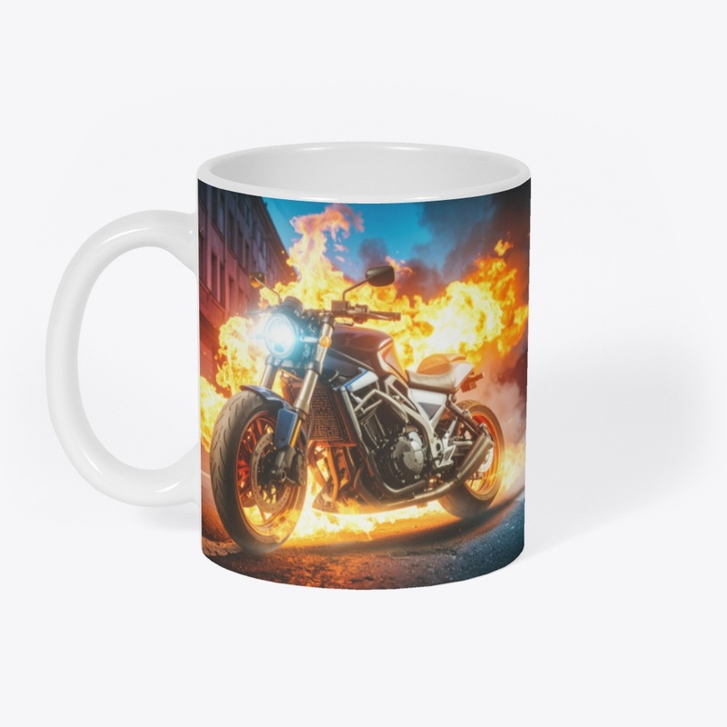 sport bike flames