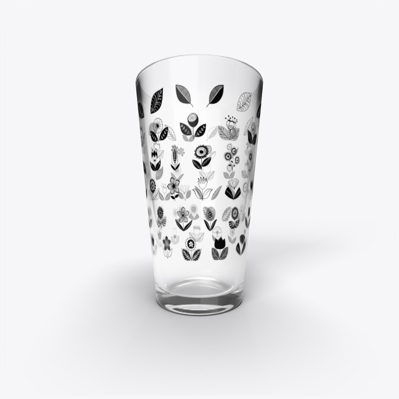 Flowers Pint Glass