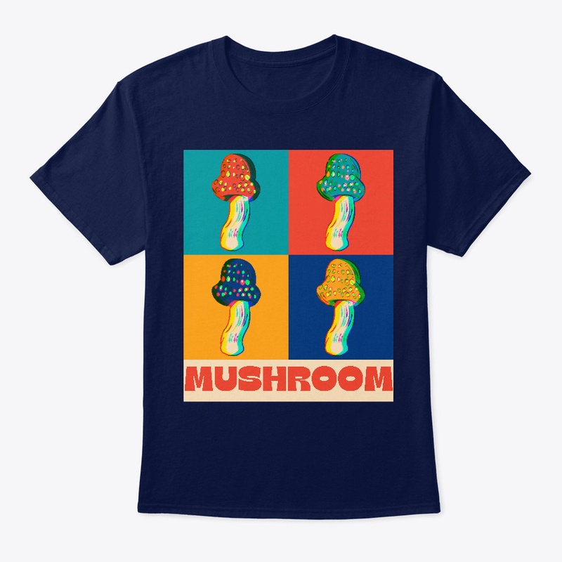 Cute mushroom collage glitch design