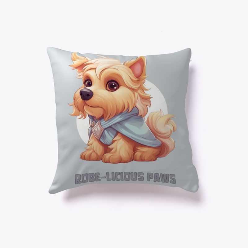 Cute Furry Dog Wearing Robe