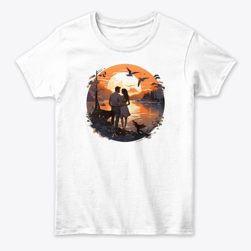 "Sunset Romance: Couple in Love"
