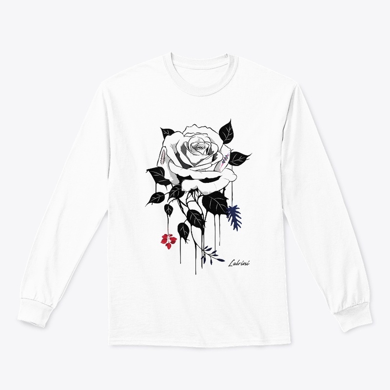 cool white and black rose flower design 