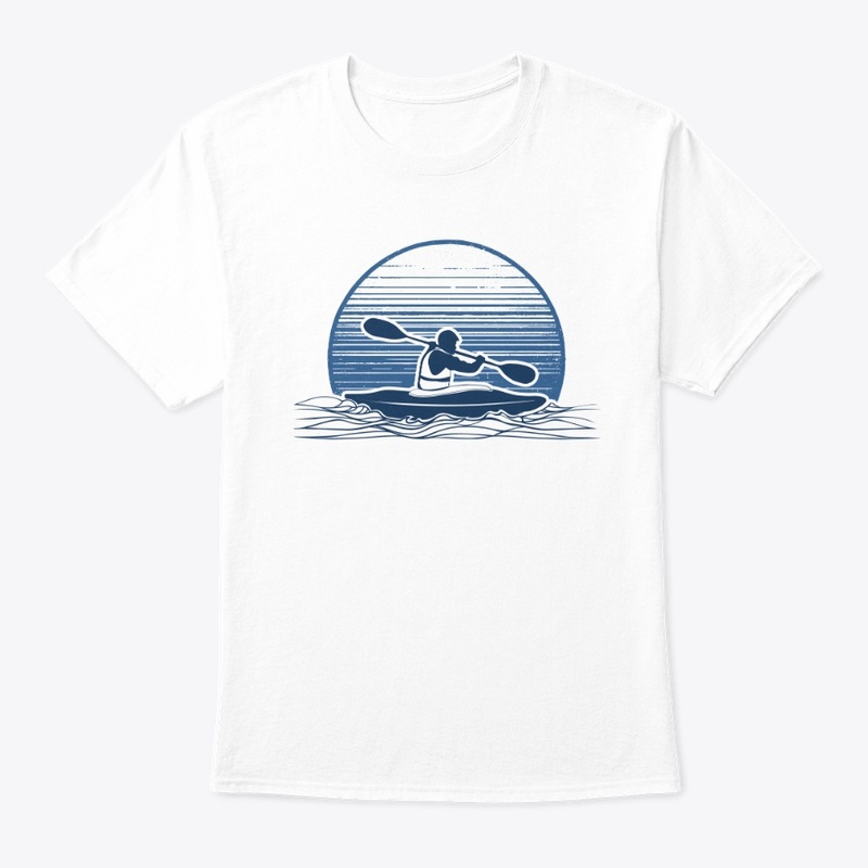 White water kayaker vintage river kayak