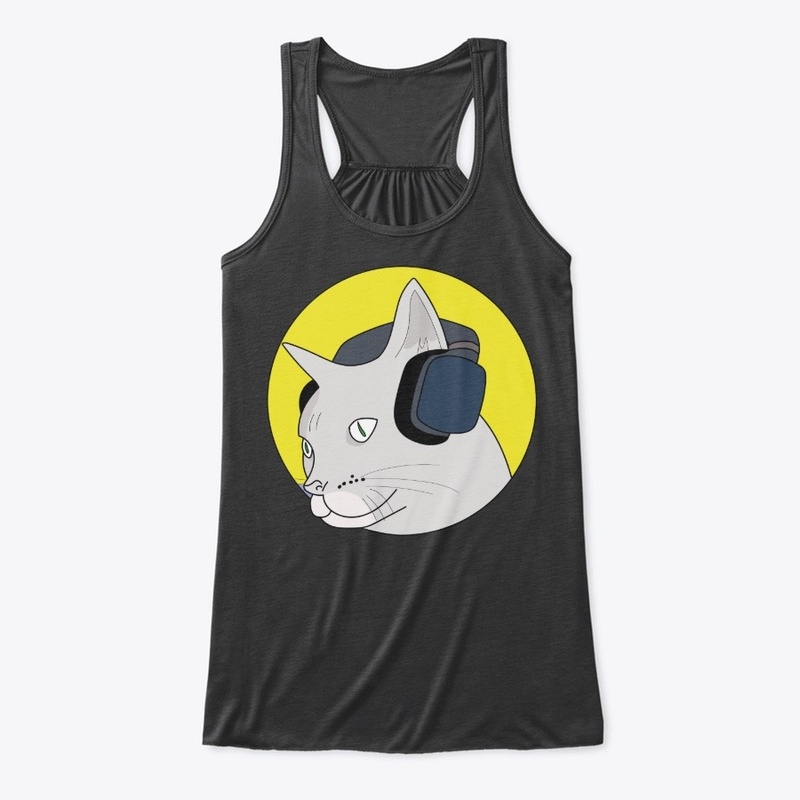 Musical Cat with a Headphone