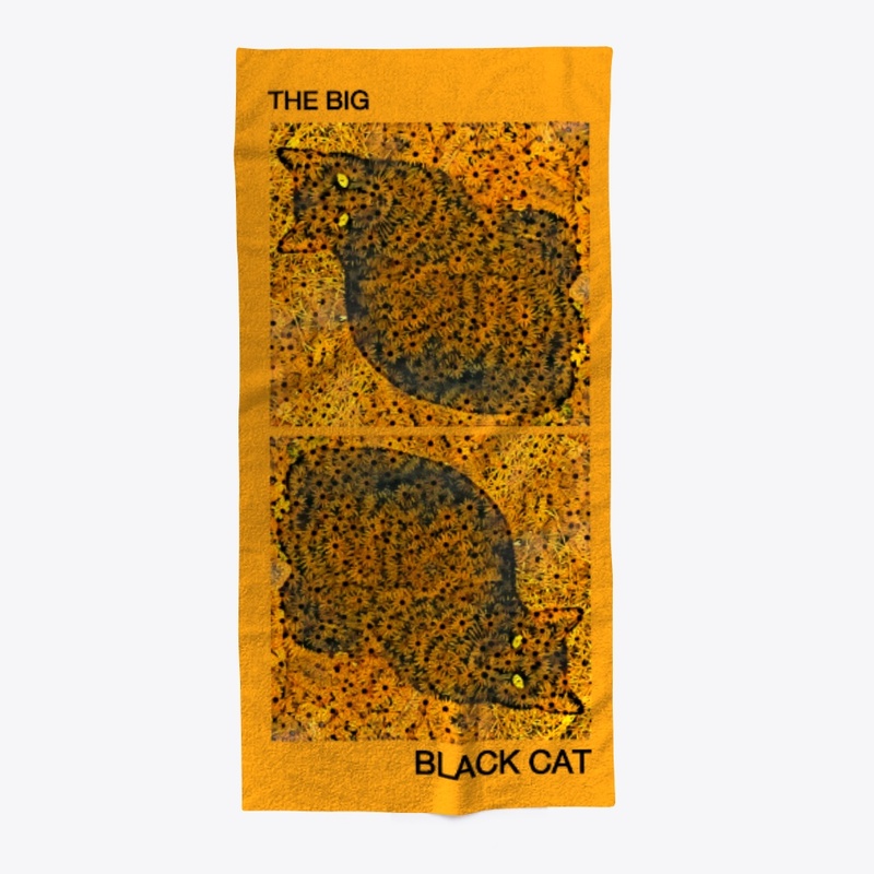 Big Black Cat/Yellow Flowers 1