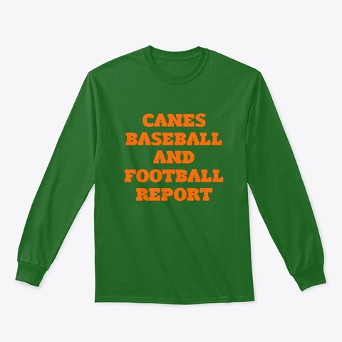 Canes Baseball And Football Report Irish Green Maglietta Front