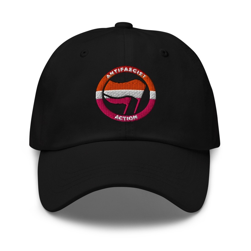 Antifa Logo Lesbian Flag Embroidered Cap