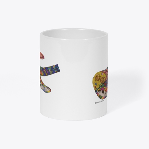 Guitar Art Drinkware White T-Shirt Right