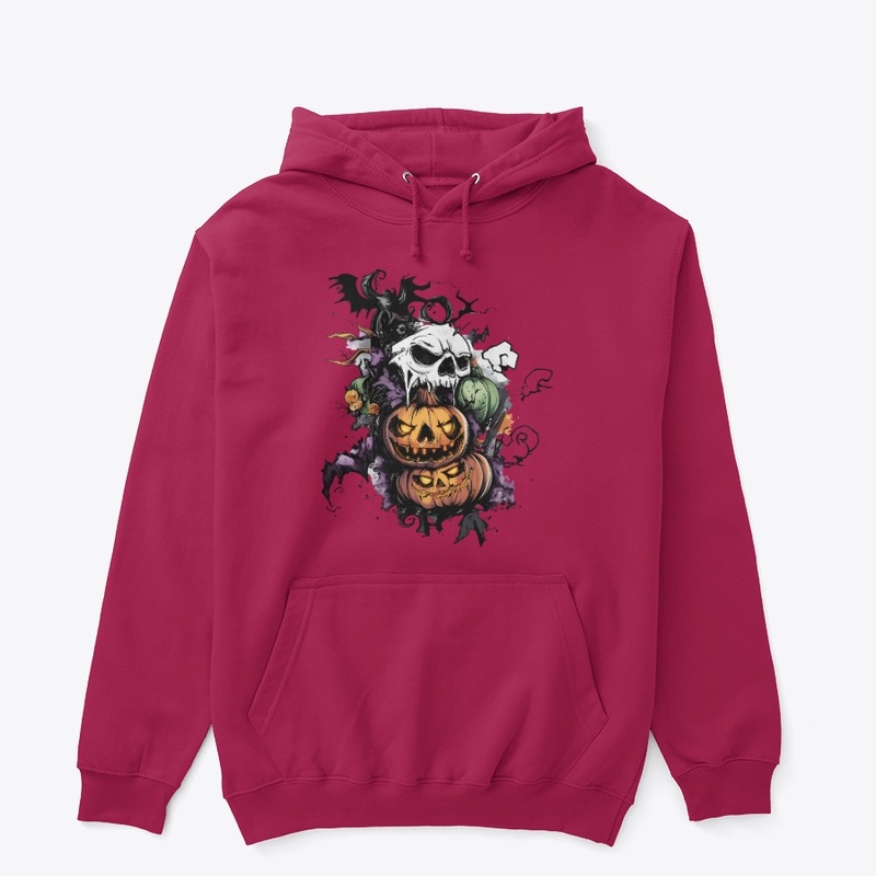  Halloween  with Pumpkins and Skull.