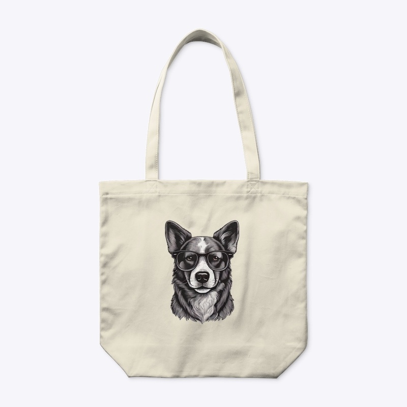 Cool Monochrome Dog with Glasses