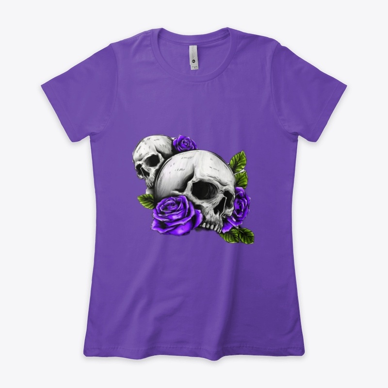 Purple rose & skull 