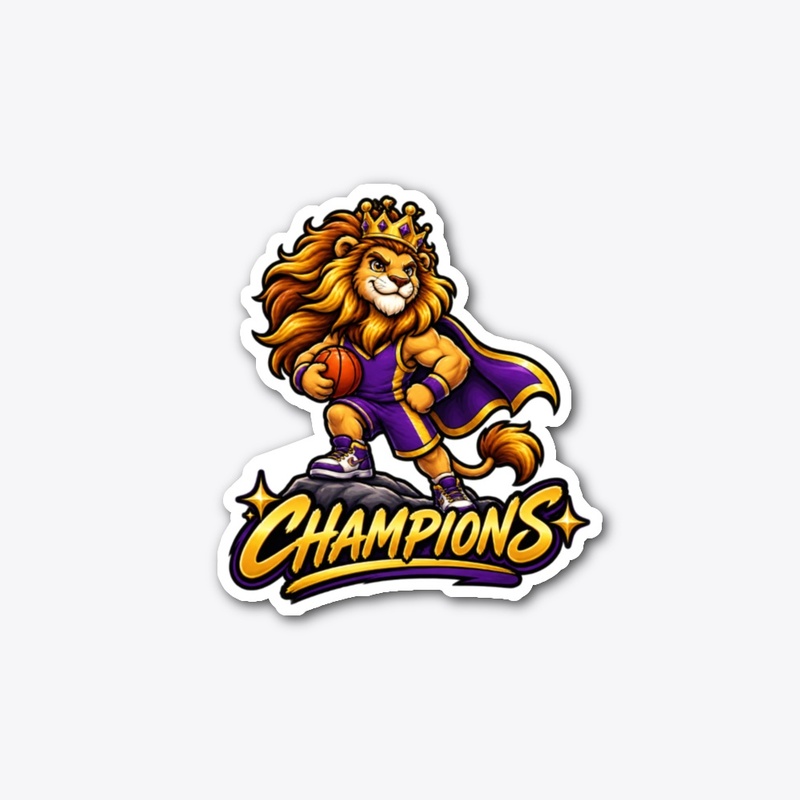 Champions Lion Basketball Mascot 