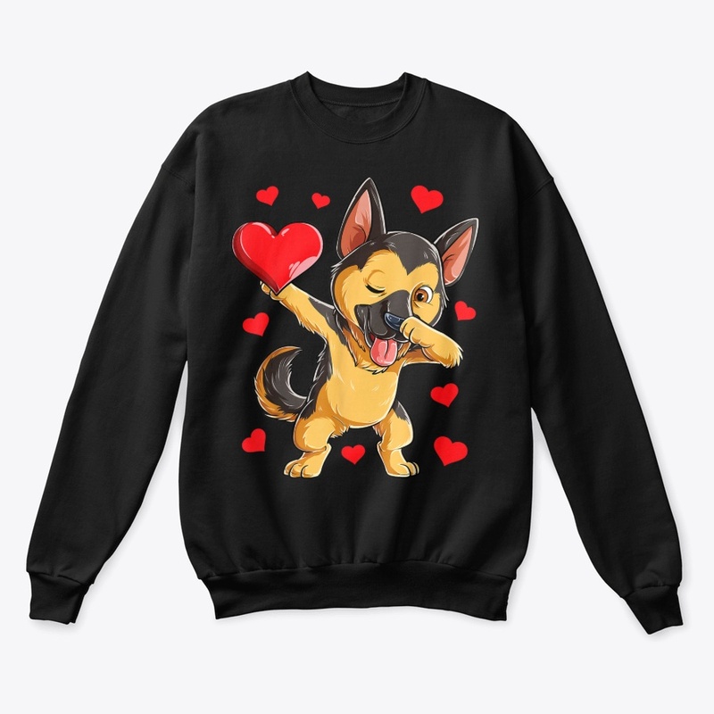 Dabbing German Shepherd Valentines Day