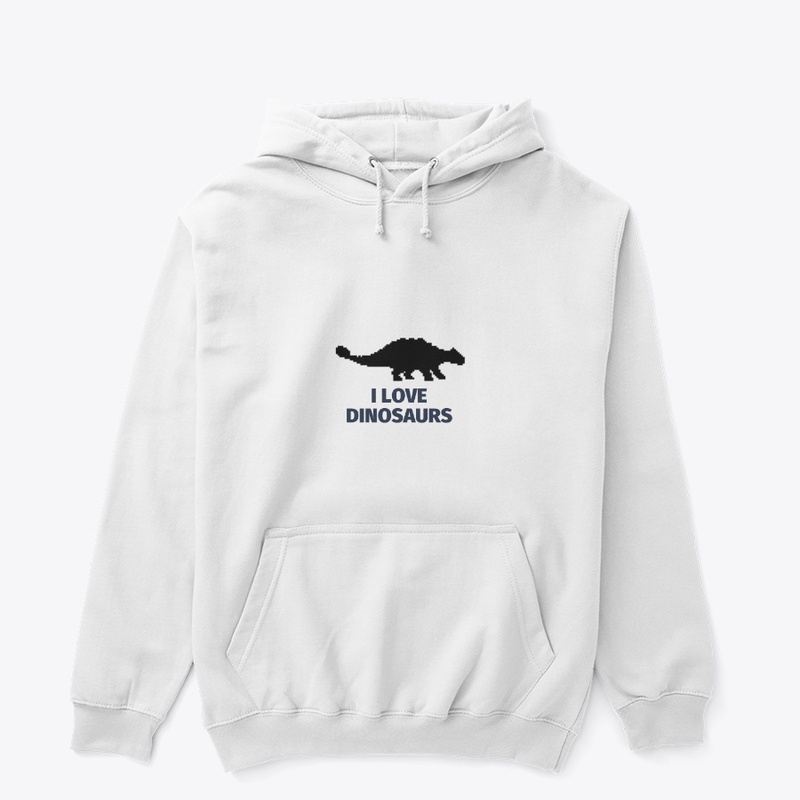 Pixel Art Dinosaur 9 White
