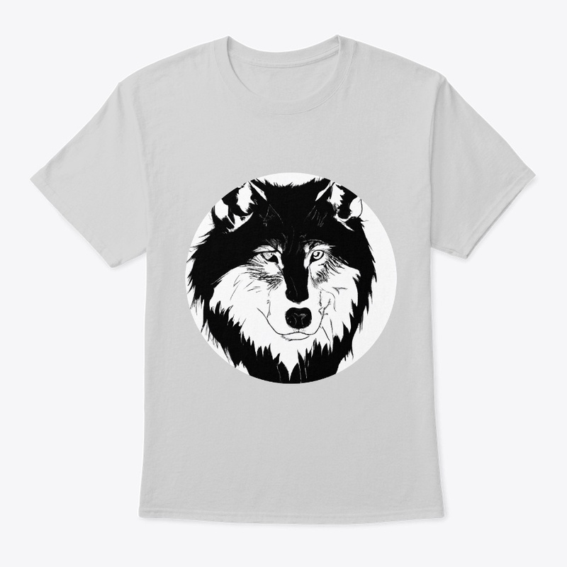 Wolf head black and white