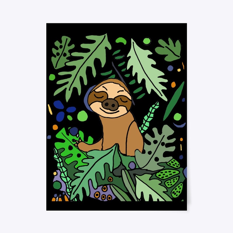 Cool Sloth in the Jungle Art