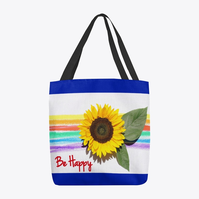 Be Happy Sunflower Tote Bag