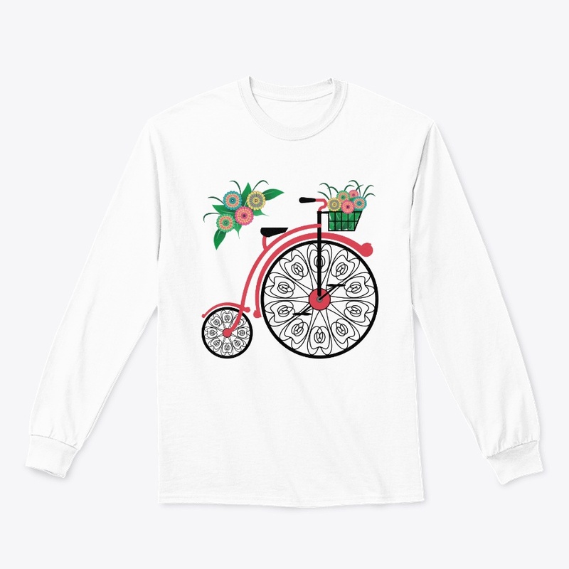 Vintage Floral Retro Bicycle Ride
