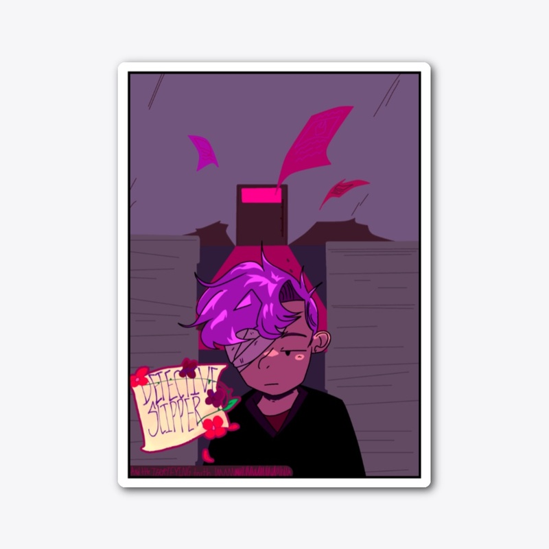 Detective Slipper comic cover sticker