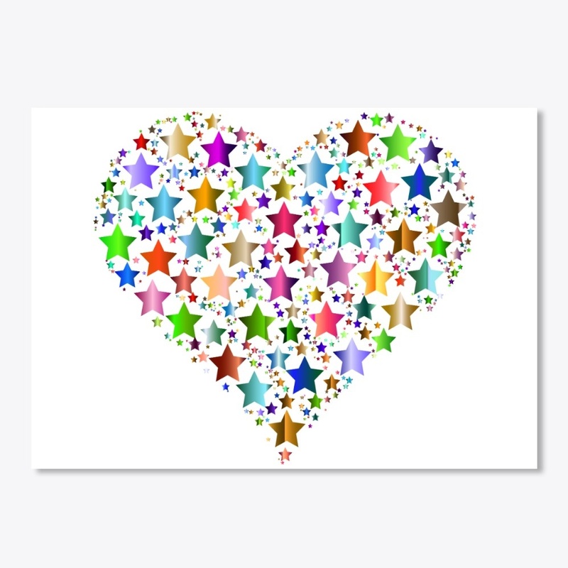 colorful stars heart shape
