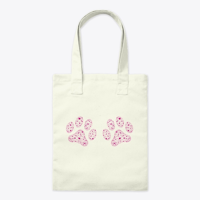 Pink Animal Paws with Hearts