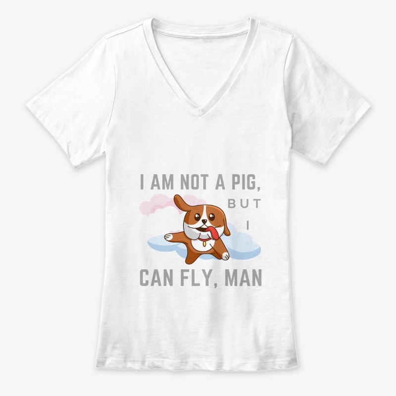 funny t-shirt i am not a pig i can fly