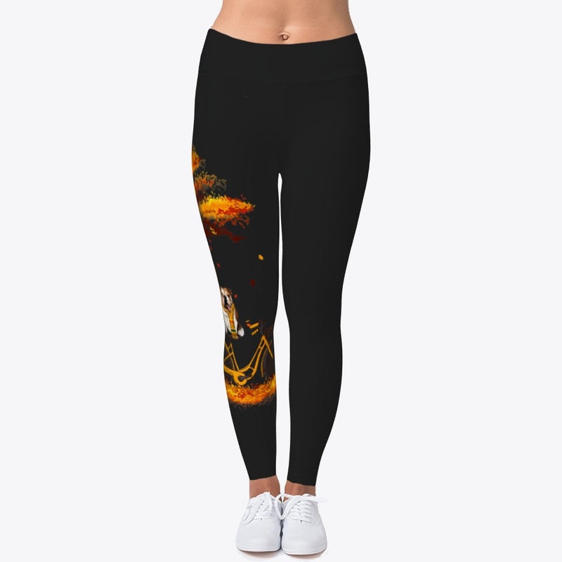 Maple Bulldog Bike Leaf Autumn Shirt