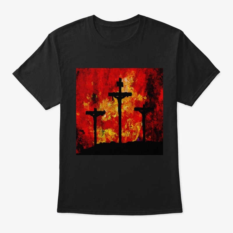 Camiseta cristiana tres cruces