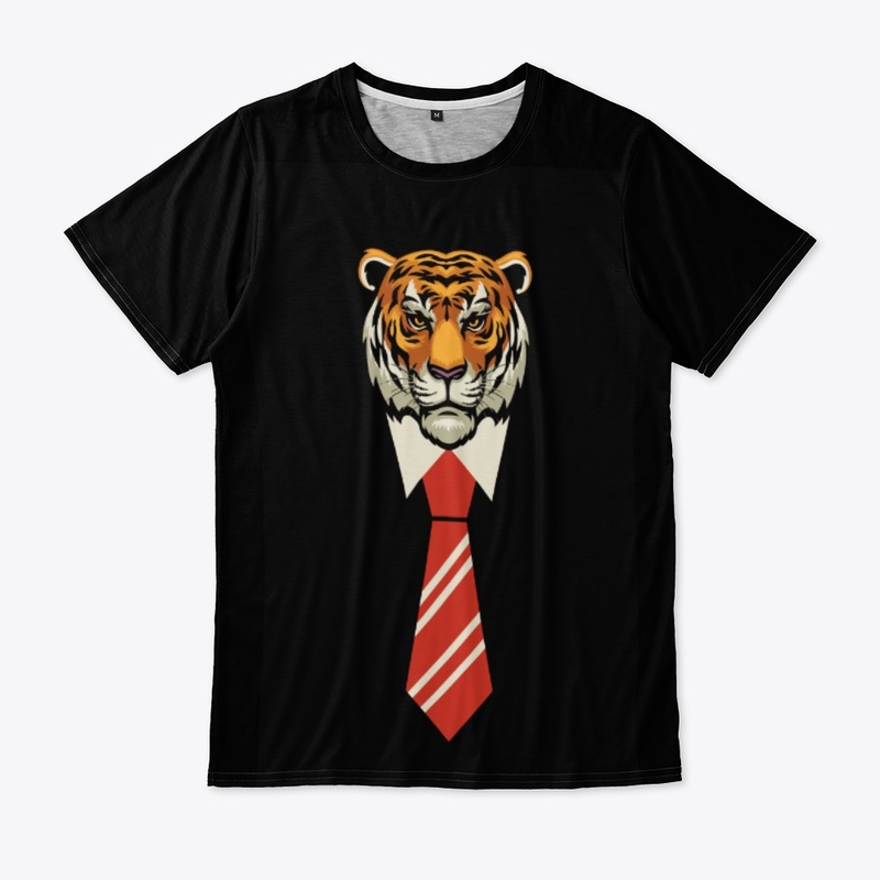 Black Half-sleeve Tiger tee