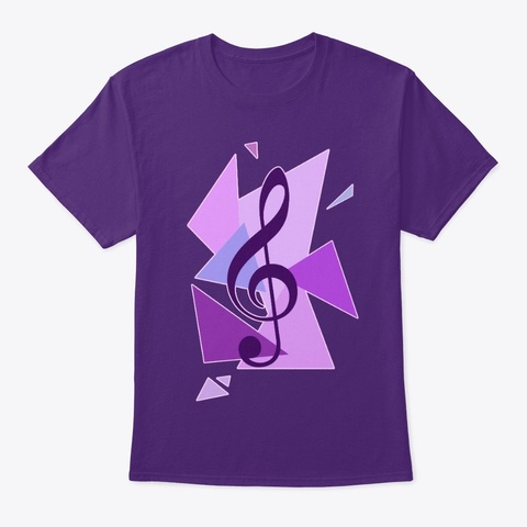Xefox Purple Treble Clef Shards  Purple T-Shirt Front