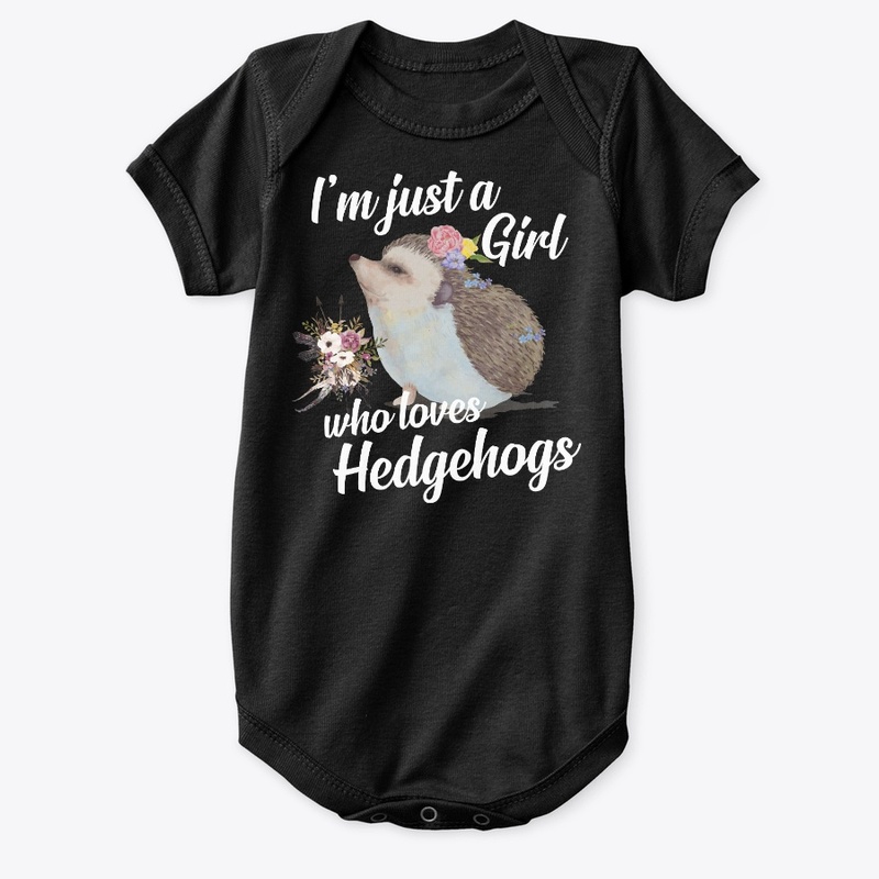 Girl Loves Hedgehogs Watercolor Style
