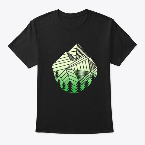 Hiking Trails Polygon Gift I Geometric H Black T-Shirt Front