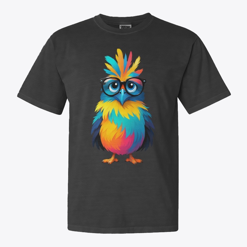 Color Splash Owl Bird with Glasses