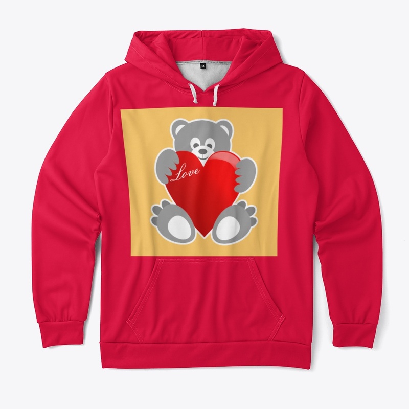 cute bear having big red heart