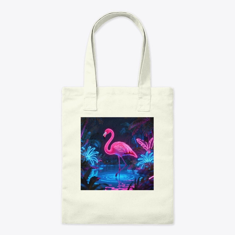 Neon Flamingo - Tropical Paradise Art