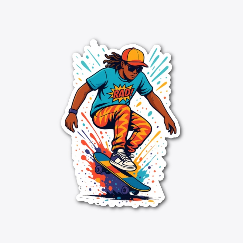 Rad Skater Splash T-Shirt Design
