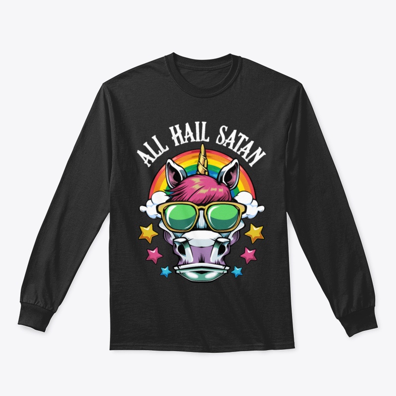 All Hail Satan Unicorn Rainbow Stars Gif