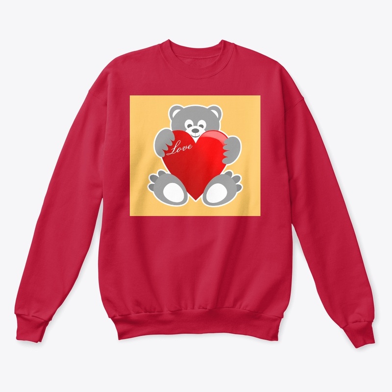 cute bear having big red heart