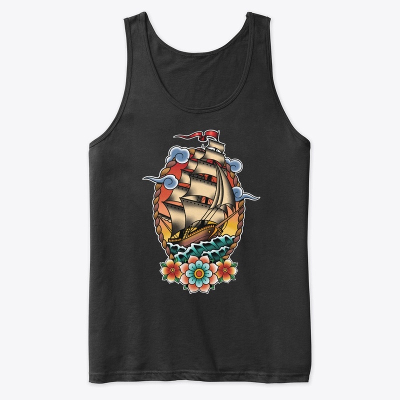 Sailing ship Tattoo illustration