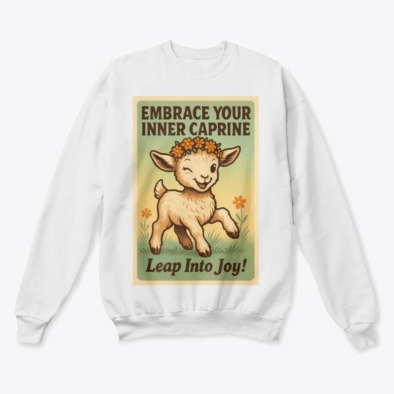 Joyful Caprine Wreath Poster