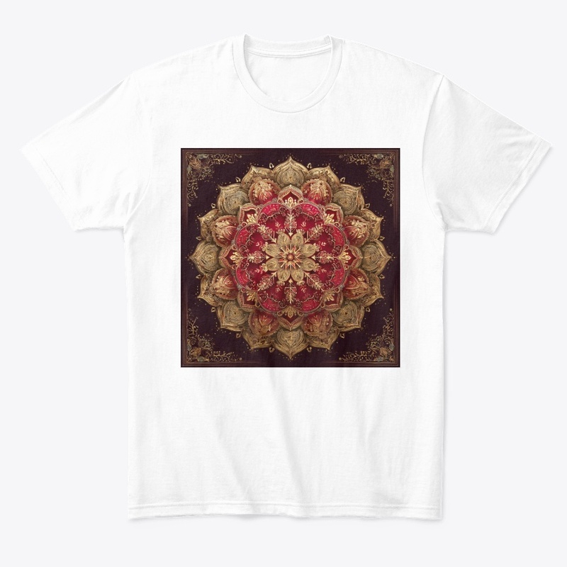 Red Gold Mandala Vintage Design