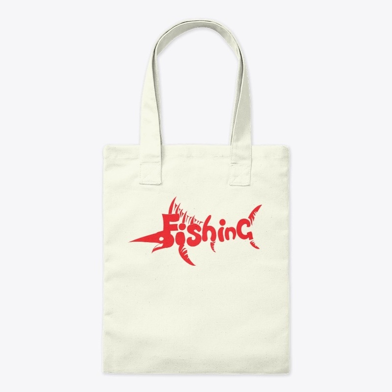 Red fishing funny logo