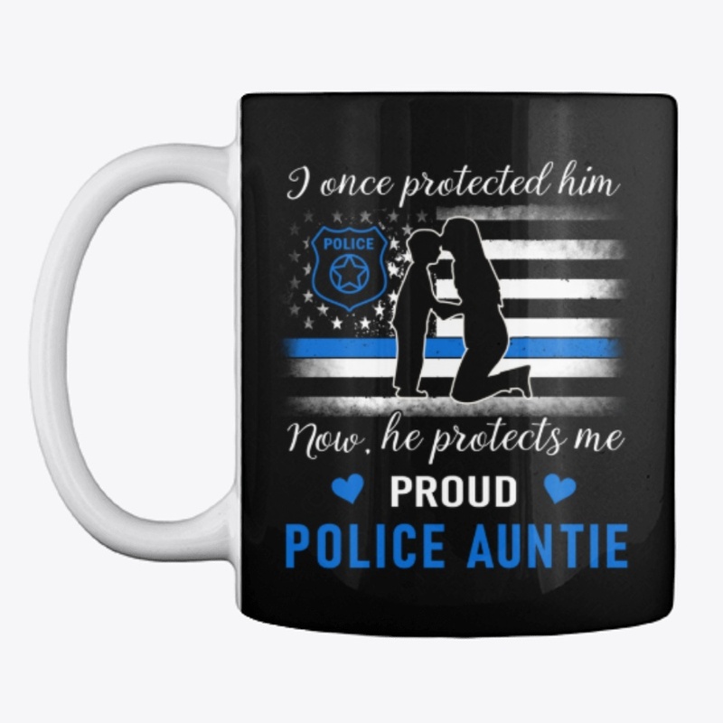 Proud Police Auntie T-Shirt Family Funny